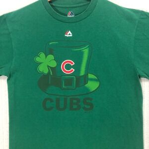 Chicago Cubs T-Shirt St. Patrick's Day MLB Baseball Green Majestic‎ Size Medium